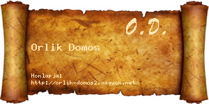 Orlik Domos névjegykártya